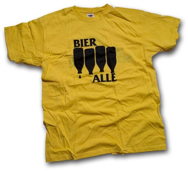 T-Shirt "Bier alle", gelb