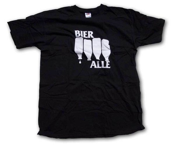 T-Shirt "Bier Alle" Schwarz